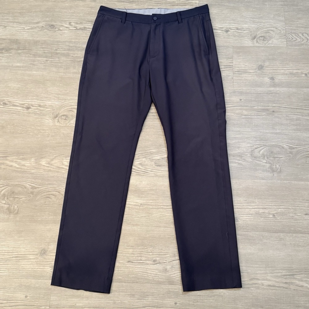 FootJoy Golf Pants Mens 34x32 Navy Performance Stretch Flat Front FJ Logo Flex